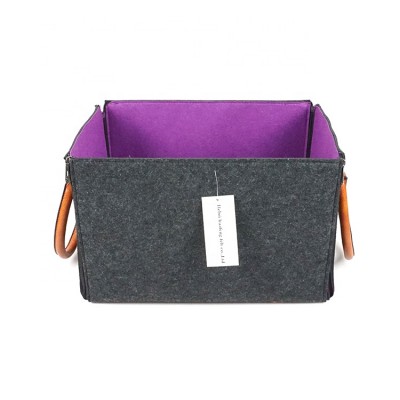 Rectangle zipper design clothing use laundry basket folding felt stylish laundry basket