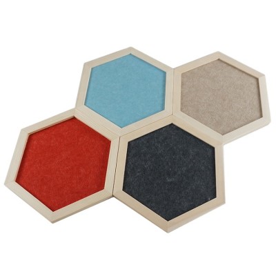 Felt sound insulation board with hexagonal wooden frame