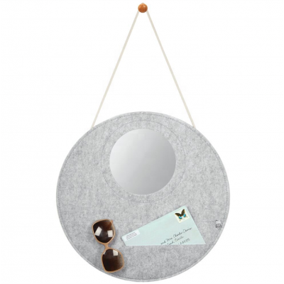 Felt Entryway Hanging Storage Organizer with Mirror